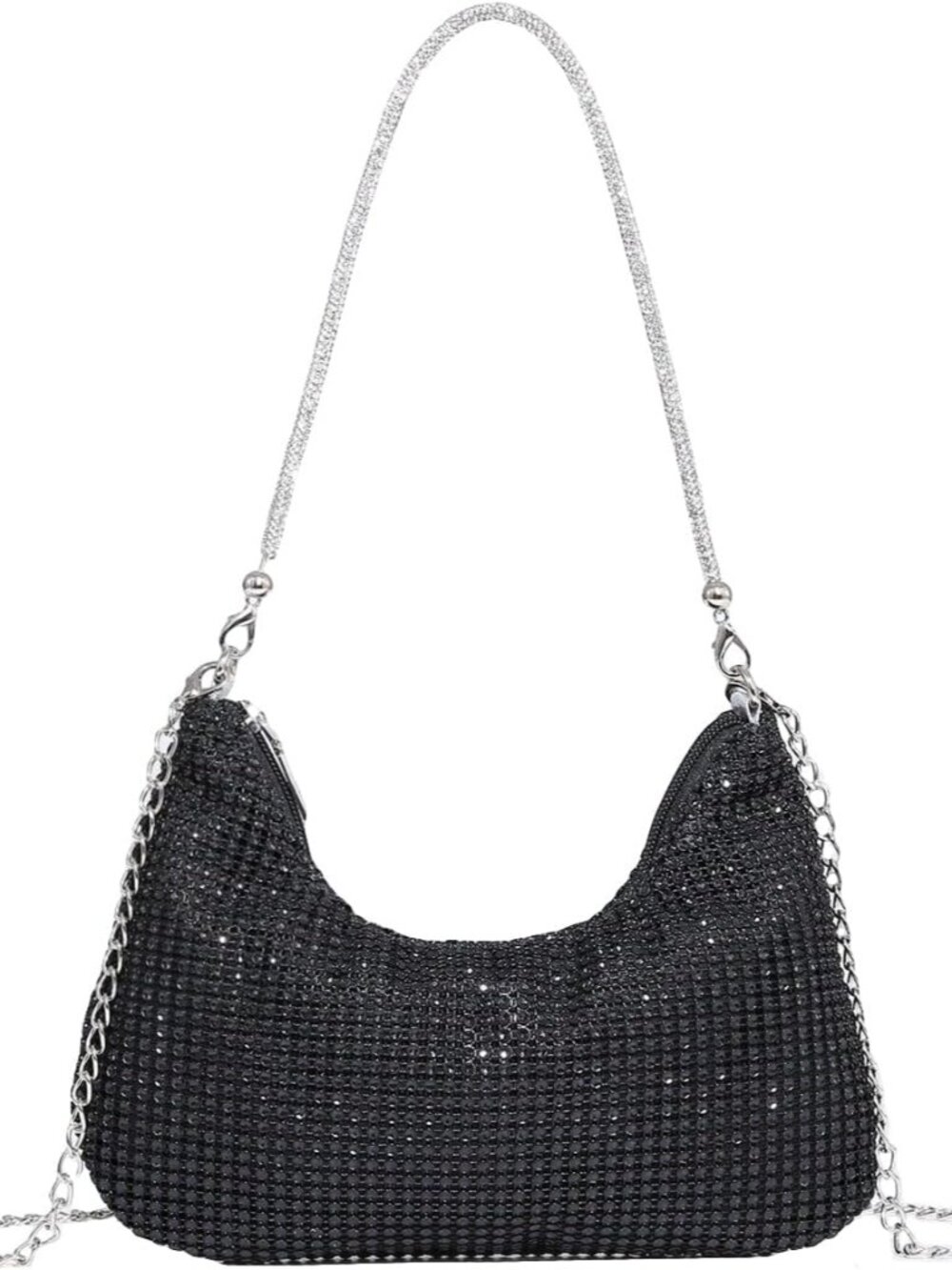 Women's Rhinestone Clutch Purses Wedding Shiny Evening Bags Glitter Shoulder Bag